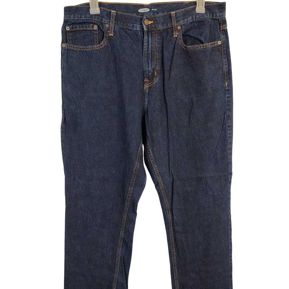 Old Navy‎ Mens 38X32 Straight Leg Jeans Dark Wash Indigo Blue Cotton Dad Core